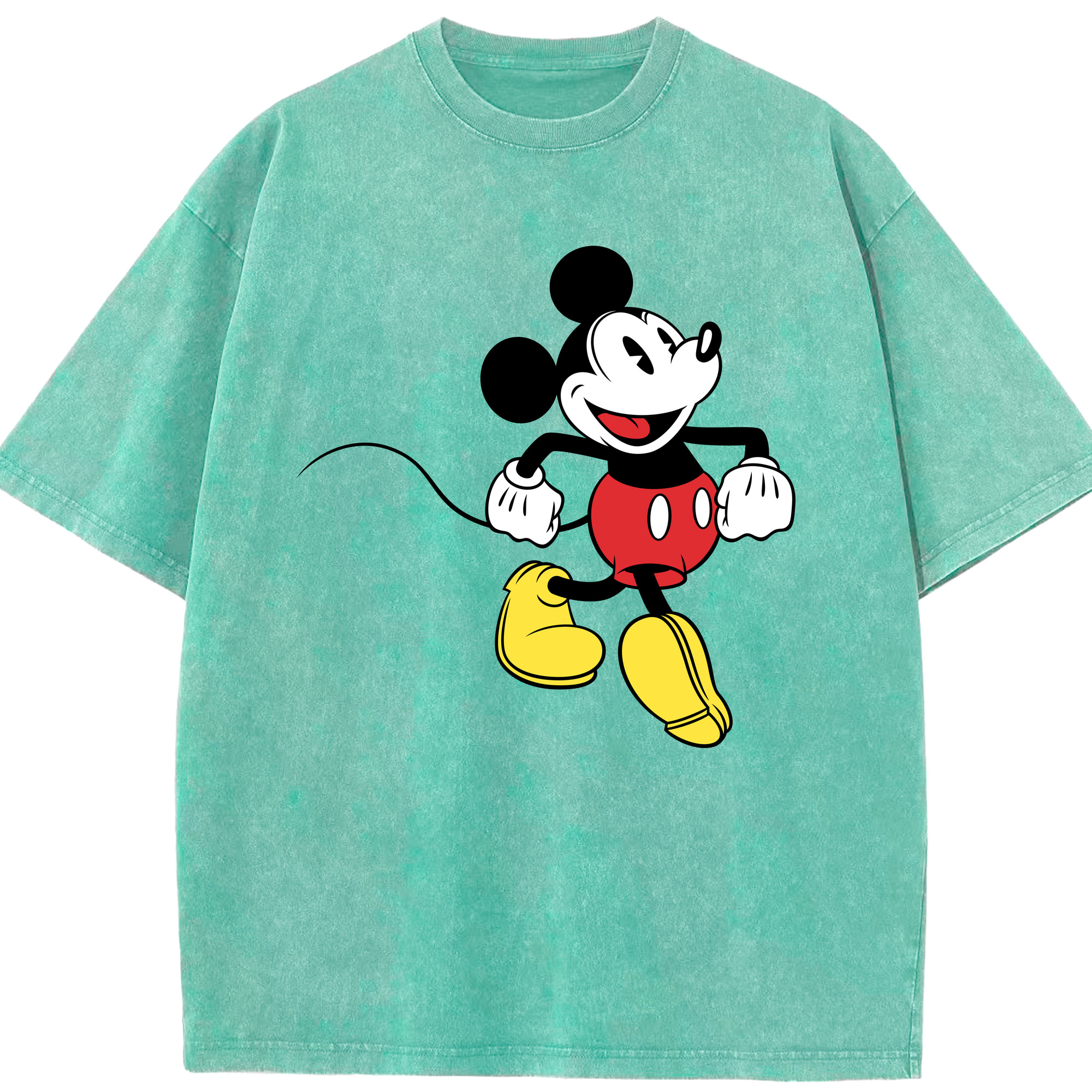 （画像用） ミッキーマウス Mickey Mouse 綿100% ヴィンテージ風 半袖Tシャツ（フロントプリント）
